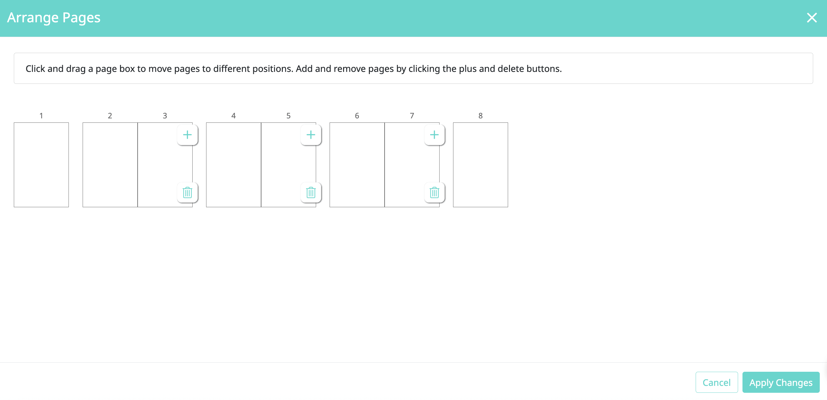 Arrange Pages Preview for Mixam's free Design Online tool.