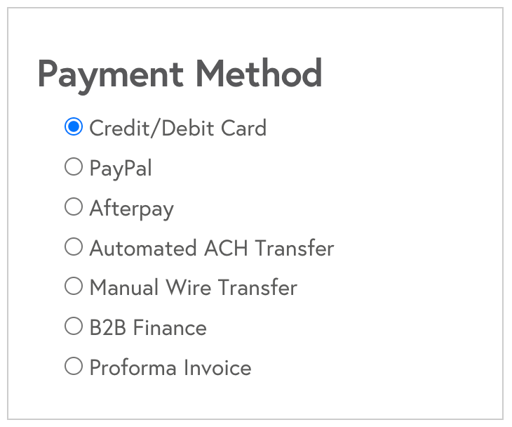 Payment options available at Mixam